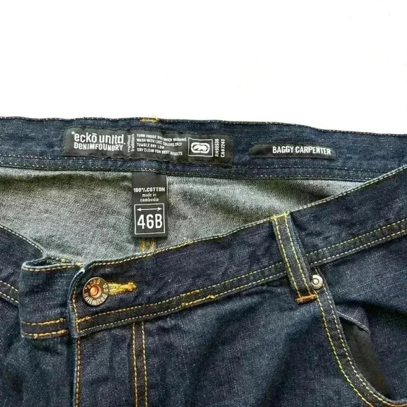 Ecko  Unltd Oversized Retro “90’s” Carpenter Dark Wash  Jean Shorts Size 46B - Picture 10 of 13